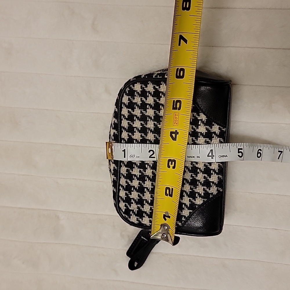 Vintage Coach Black Houndstooth Print Shoulder Bag With Matching Pouch - Picture 15 of 15